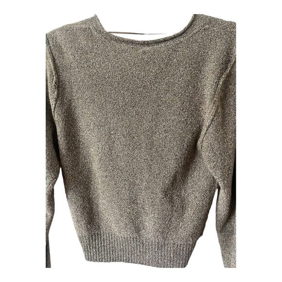 Free People Going For Gold Sweater Slouchy Faux Wrap Metallic Size Small - Picture 5 of 12